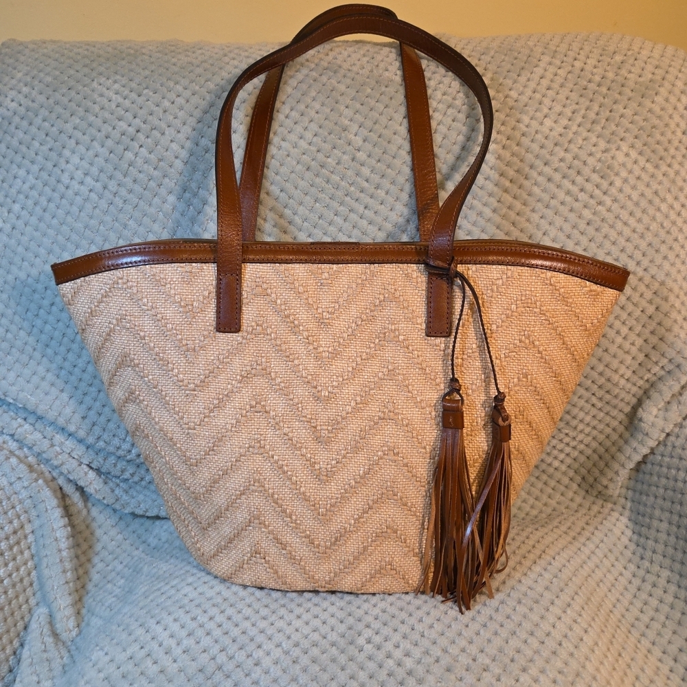 Patricia Nash Marconia Zig-Zag Woven Tote